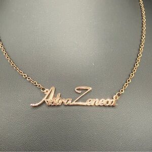 Pharmaceutical Rose Goldtone AstraZeneca Delicate Minimal Necklace